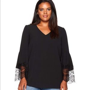 Nine West V Neck Crepe Blouse